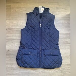 Womens Tommy Hilfiger quilted NWT sleeveless blue vest zip up small